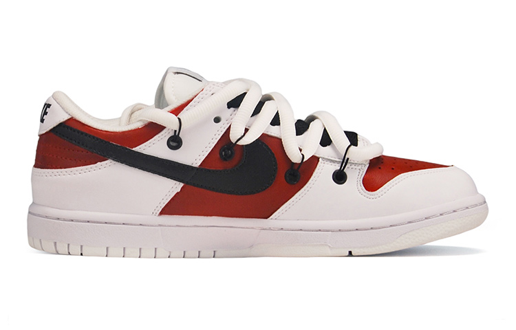 Order [定制鞋款] 耐克Dunk Low 'Slam Dunk解构红黑白' DH9765-100(TeamE-女款皮贴红黑白)