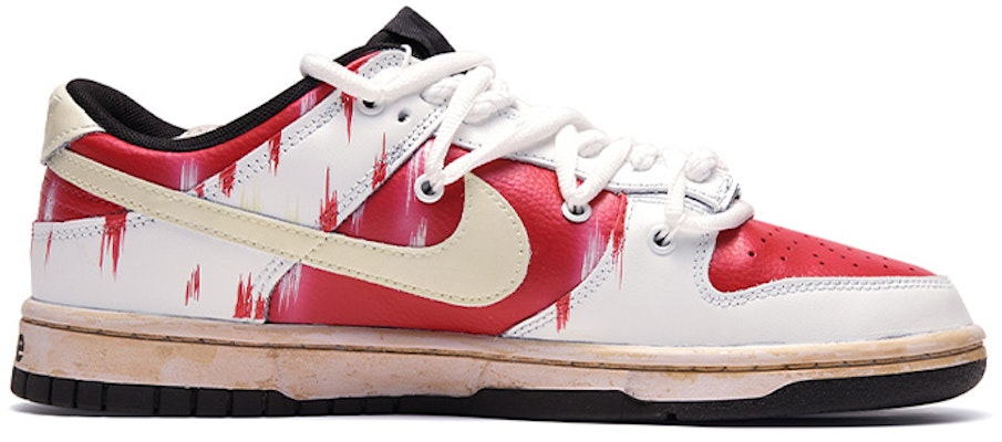 【定制球鞋】 Nike Dunk Low 解構鞋帶 流川楓 熱血青春 特殊鞋盒 手繪噴繪 低幫 板鞋 GS 銀紅 Order 【定制球鞋】 Nike Dunk Low 解構鞋帶 流川楓 熱血青春 特殊鞋盒 手繪噴繪 低幫 板鞋 GS 銀紅