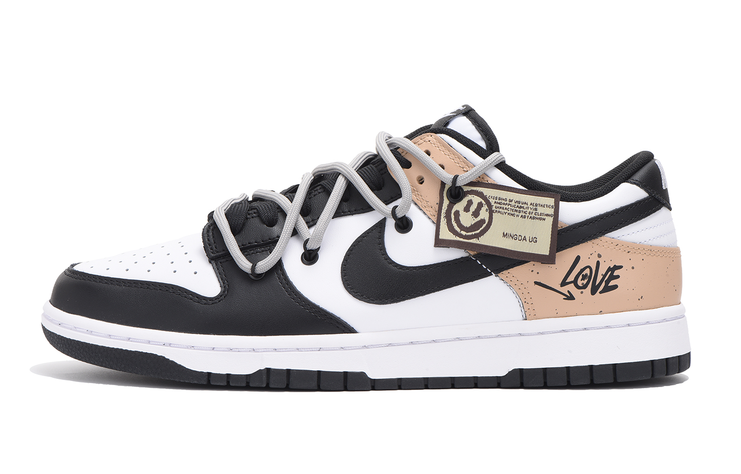 Buy [定制鞋] 耐克Dunk Low 'Smiley 黑卡其' CW1590-100(Team拾伍-女款黑卡其)