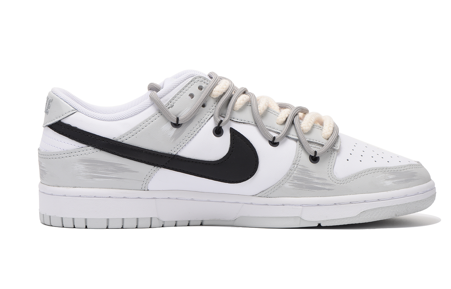 [Custom Shoes] Nike Dunk Low 'Smiley Deconstructed Grey' - Novelship