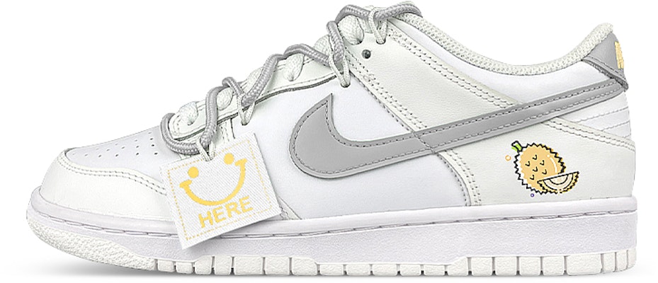 【カスタムシューズ】ナイキ ダンク ロー 'スマイリードリアン ホワイトグレーイエロー' DH9765-100(Team47-女榴莲解) Buy 【カスタムシューズ】ナイキ ダンク ロー 'スマイリードリアン ホワイトグレーイエロー' DH9765-100(Team47-女榴莲解)