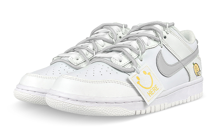 Lookbook [Zapatos Personalizados] Nike Dunk Low 'Smiley Durian Blanco Gris Amarillo' DH9765-100(Team47-女榴莲解)