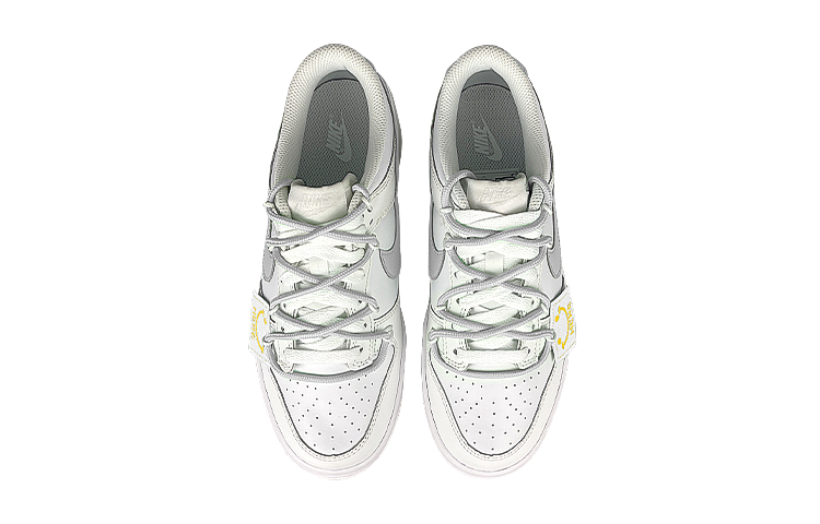 Shop [Zapatos Personalizados] Nike Dunk Low 'Smiley Durian Blanco Gris Amarillo' DH9765-100(Team47-女榴莲解)