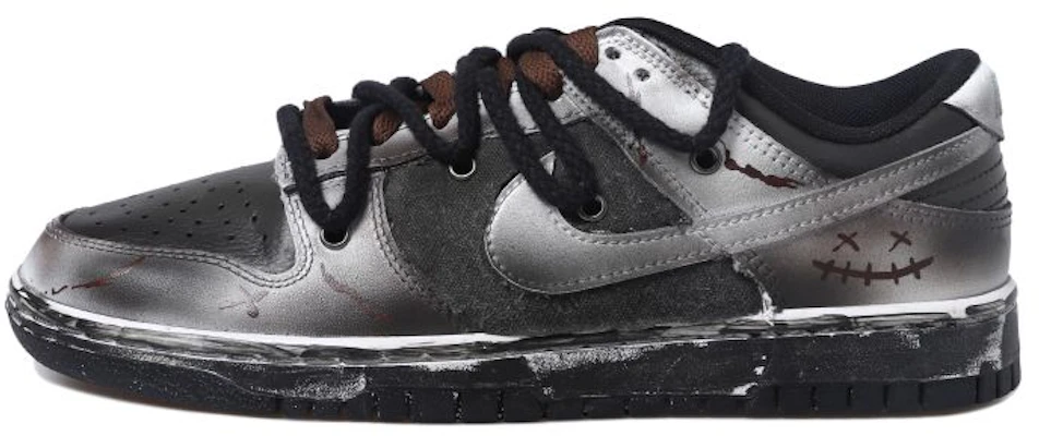 【定制球鞋】Nike Dunk Low OKHR 貼布 笑臉 復古 塗鴉 做舊Vibe 解構風 低幫 板鞋 GS 黑白 Order 【定制球鞋】Nike Dunk Low OKHR 貼布 笑臉 復古 塗鴉 做舊Vibe 解構風 低幫 板鞋 GS 黑白