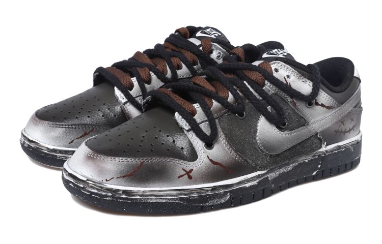 Shop [Custom Shoes] Nike Dunk Low 'Smiley Face Black White'