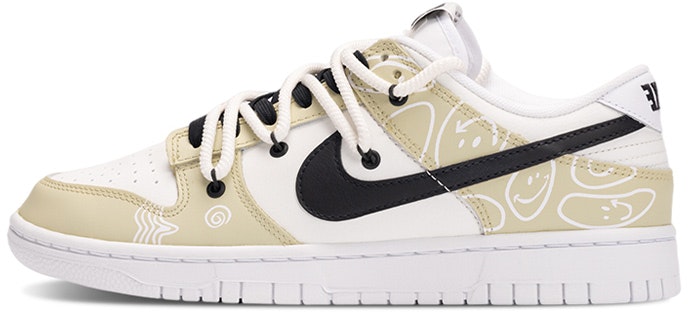 custom-shoes-nike-dunk-low-smiley-face-yellow-black-white
