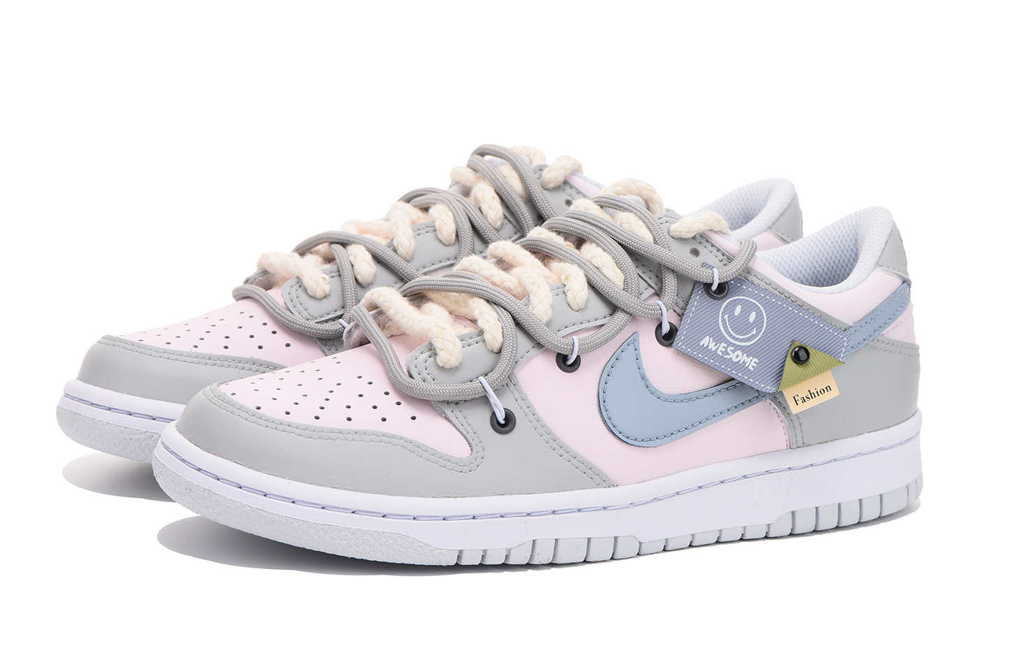 Lookbook [Kasut Custom] Nike Dunk Low 'Smiley Grey' FD1232-002(Team拾伍-女款灰笑脸)