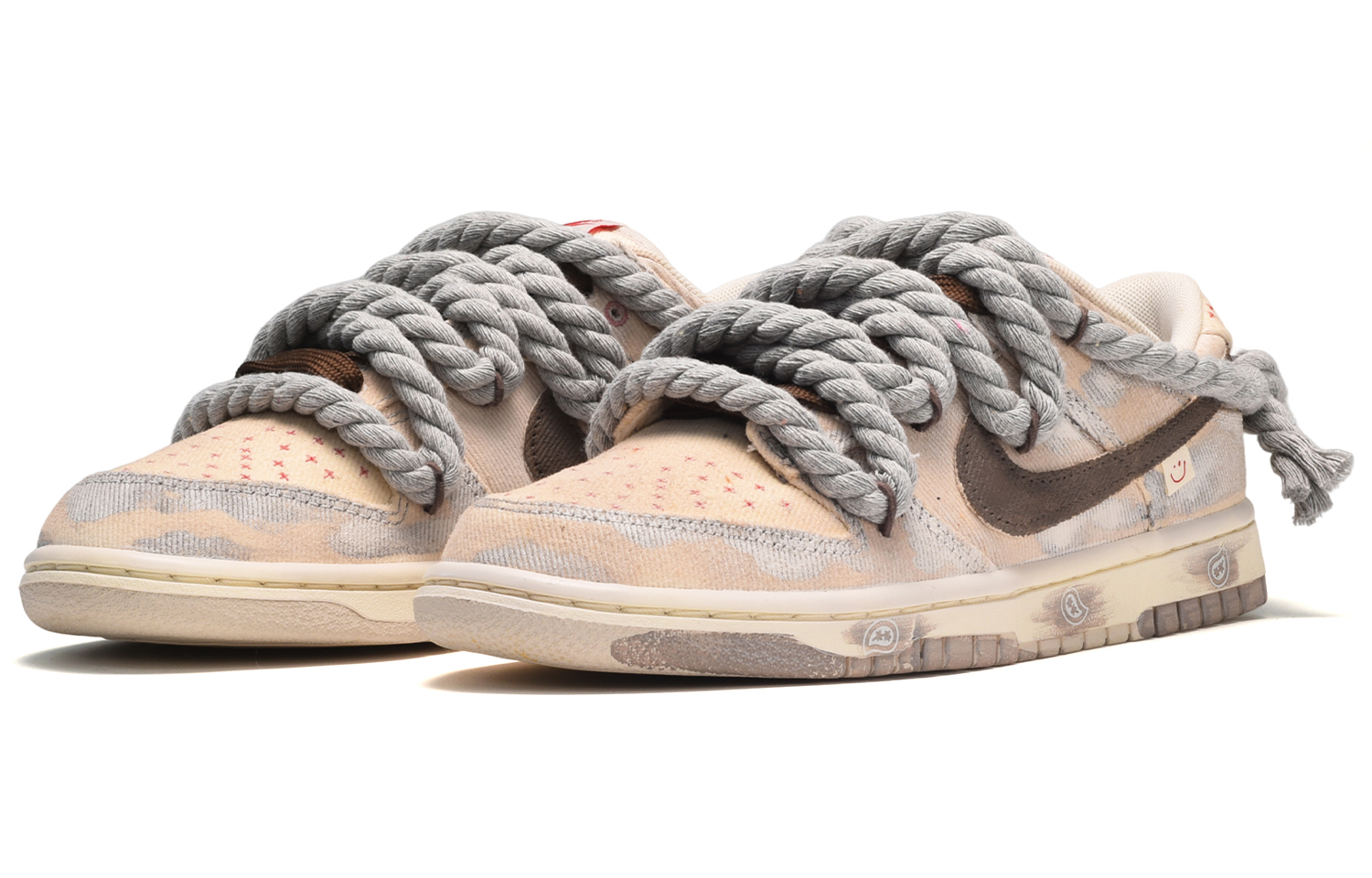 [Custom Shoes] Nike Dunk Low 'Smiley Paisley Brown-Yellow' 圖 3