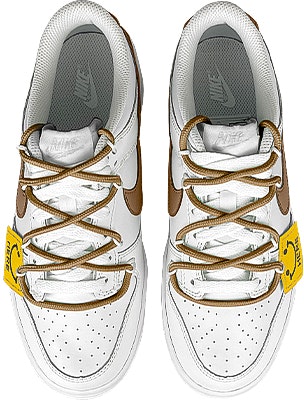 【台灣風尚】Nike Dunk 低筒 解構雙鞋帶 笑臉布章 摩卡咖啡 襪子 禮盒款 白棕色 男士滑板鞋 Shop 【台灣風尚】Nike Dunk 低筒 解構雙鞋帶 笑臉布章 摩卡咖啡 襪子 禮盒款 白棕色 男士滑板鞋