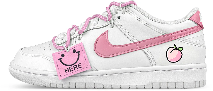 custom-shoes-nike-dunk-low-smiley-peach-dual-laces
