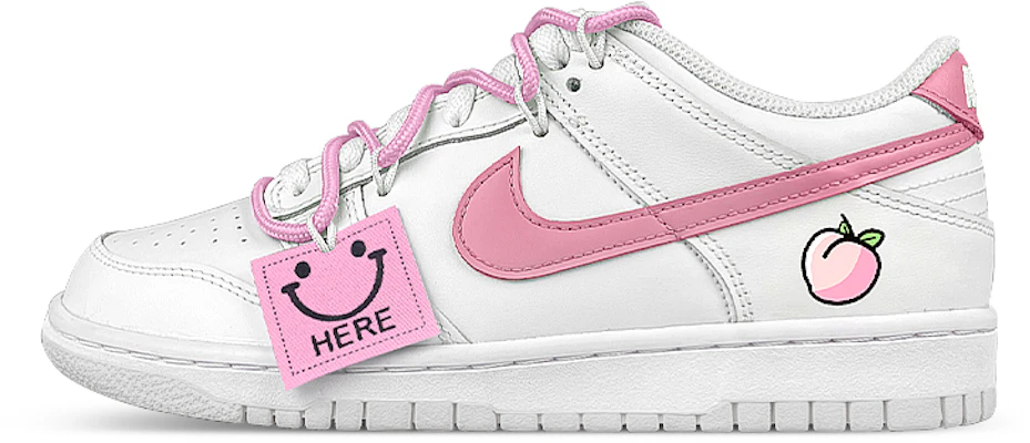 【定制鞋】耐克Dunk Low '微笑桃色双鞋带' DV0831-101(Team47-男桃子解) Buy 【定制鞋】耐克Dunk Low '微笑桃色双鞋带' DV0831-101(Team47-男桃子解)