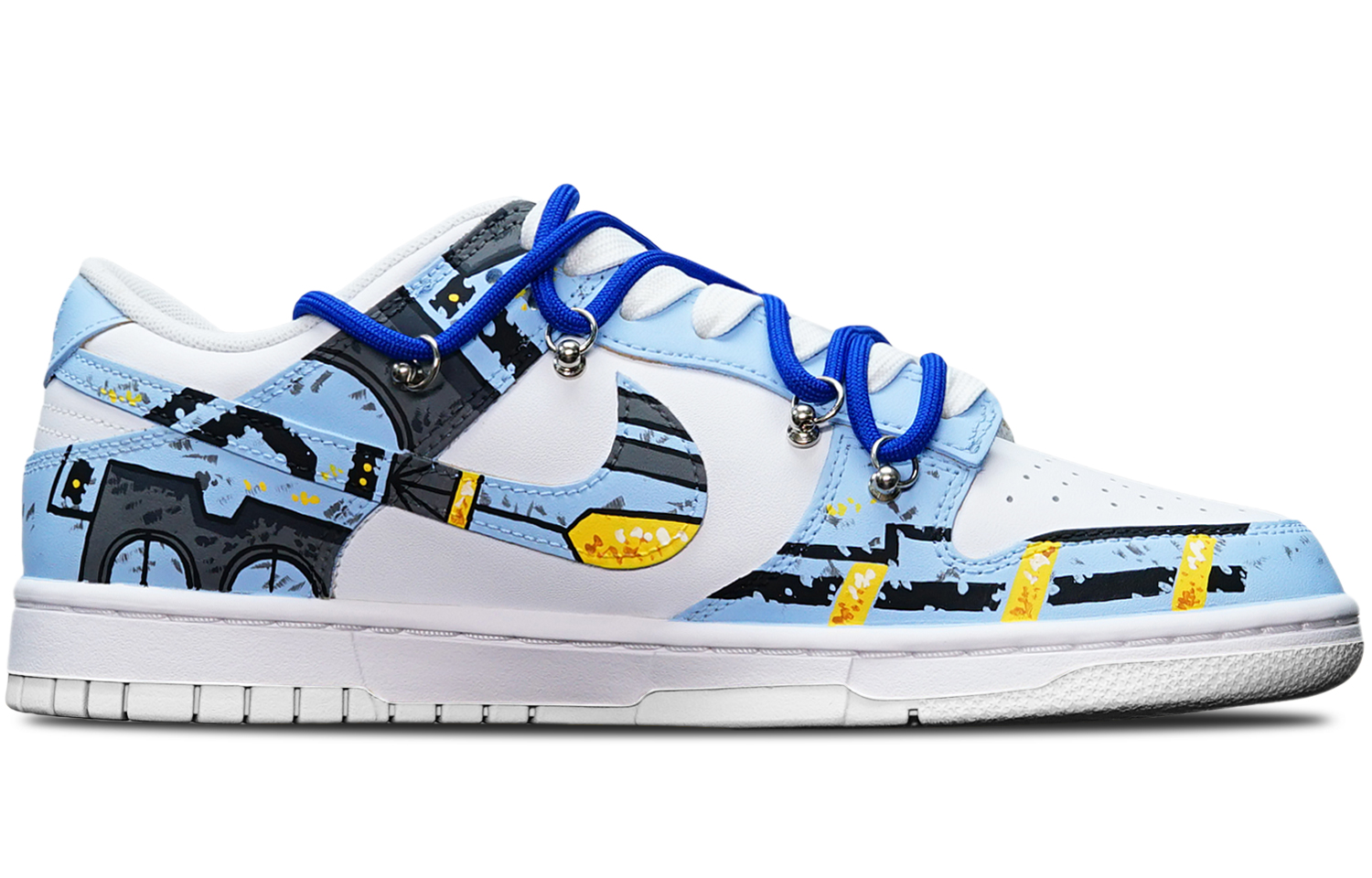 Order 나이키 덩크 로우 '스모키 블루 건담' (커스텀) DH9765-100(TeamT-战损3雾霾蓝S-BOX)