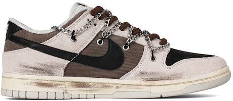 【訂製球鞋】 Nike Dunk Low 帆布 煙燻咖啡 拼色 塗鴉 復古 龐克 做舊 低幫 板鞋 男款 灰棕色 Order 【訂製球鞋】 Nike Dunk Low 帆布 煙燻咖啡 拼色 塗鴉 復古 龐克 做舊 低幫 板鞋 男款 灰棕色