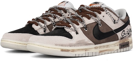 【訂製球鞋】 Nike Dunk Low 帆布 煙燻咖啡 拼色 塗鴉 復古 龐克 做舊 低幫 板鞋 男款 灰棕色 Lookbook 【訂製球鞋】 Nike Dunk Low 帆布 煙燻咖啡 拼色 塗鴉 復古 龐克 做舊 低幫 板鞋 男款 灰棕色