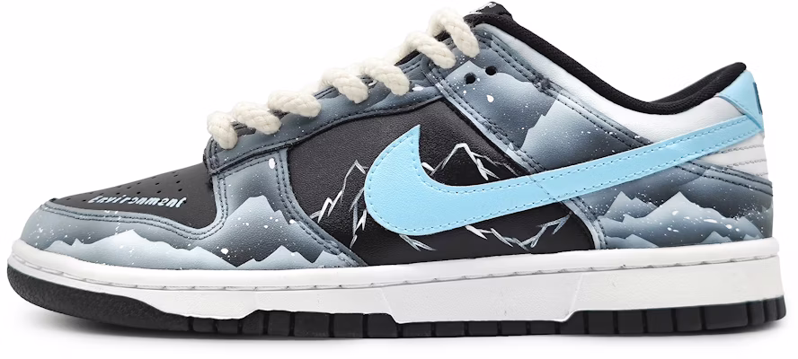 【訂製球鞋】Nike Dunk Low 南極冰川 保護環境 絹絹雪山 雪落飛花 環保主題鞋 低筒 板鞋 GS 黑藍 Buy 【訂製球鞋】Nike Dunk Low 南極冰川 保護環境 絹絹雪山 雪落飛花 環保主題鞋 低筒 板鞋 GS 黑藍