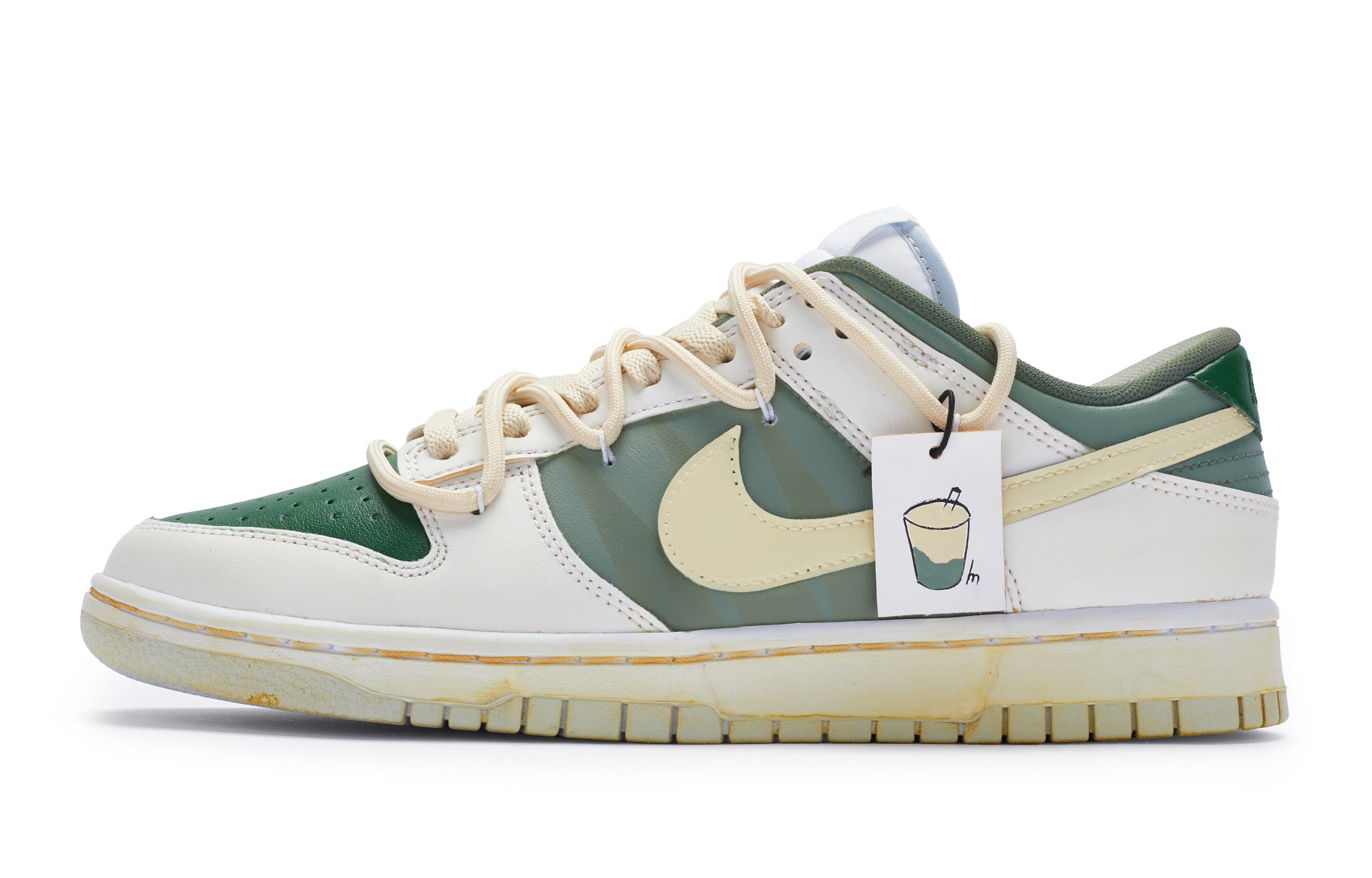 Buy [Kasut Custom] Nike Dunk Low 'Soy Milk Matcha' DH9765-102(Team80-女款豆乳抹茶白绿黄)
