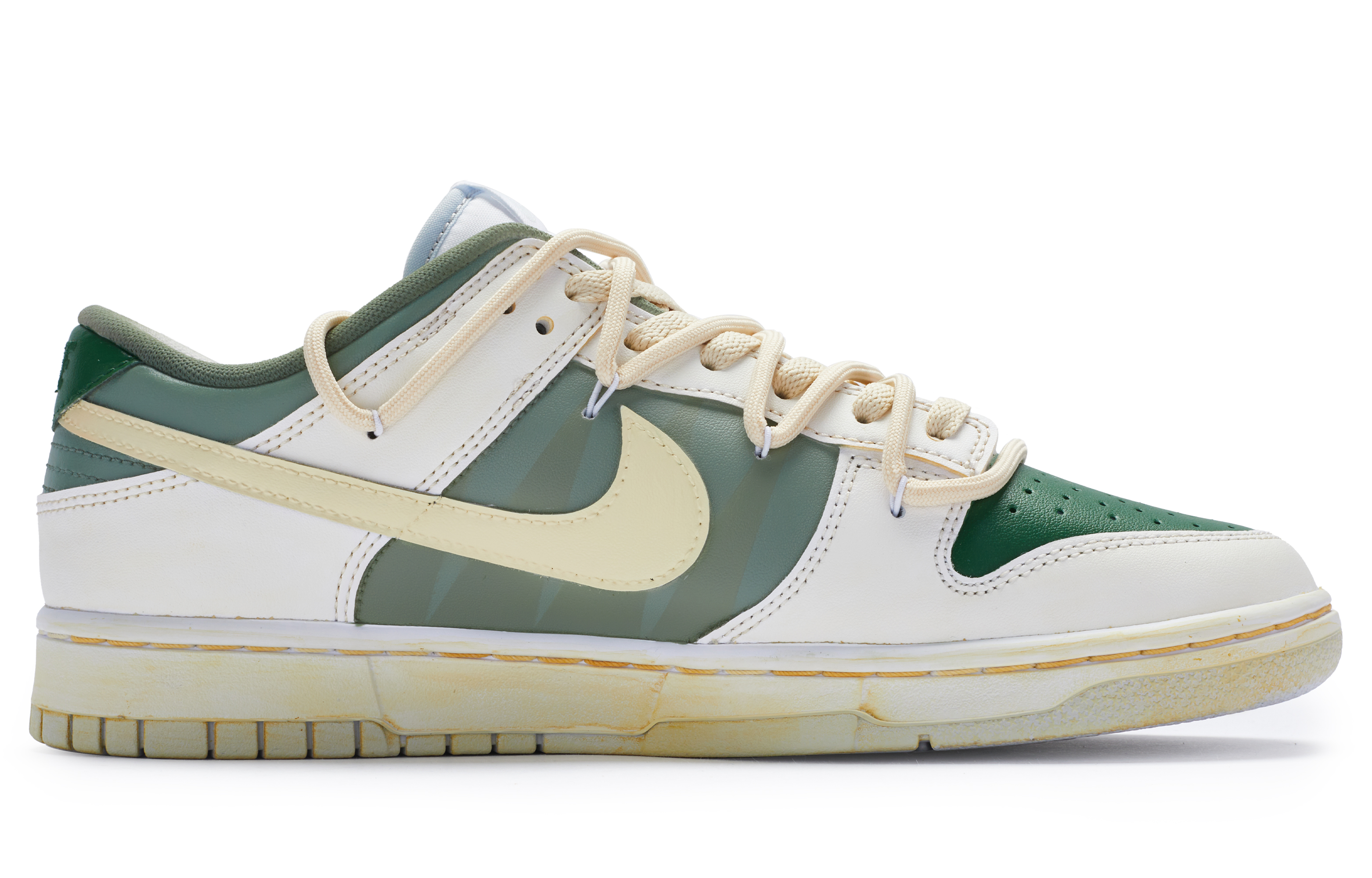 Order [Zapatillas Personalizadas] Nike Dunk Low 'Leche de Soya Matcha' DV0831-101(Team80-男款豆乳抹茶白绿黄)