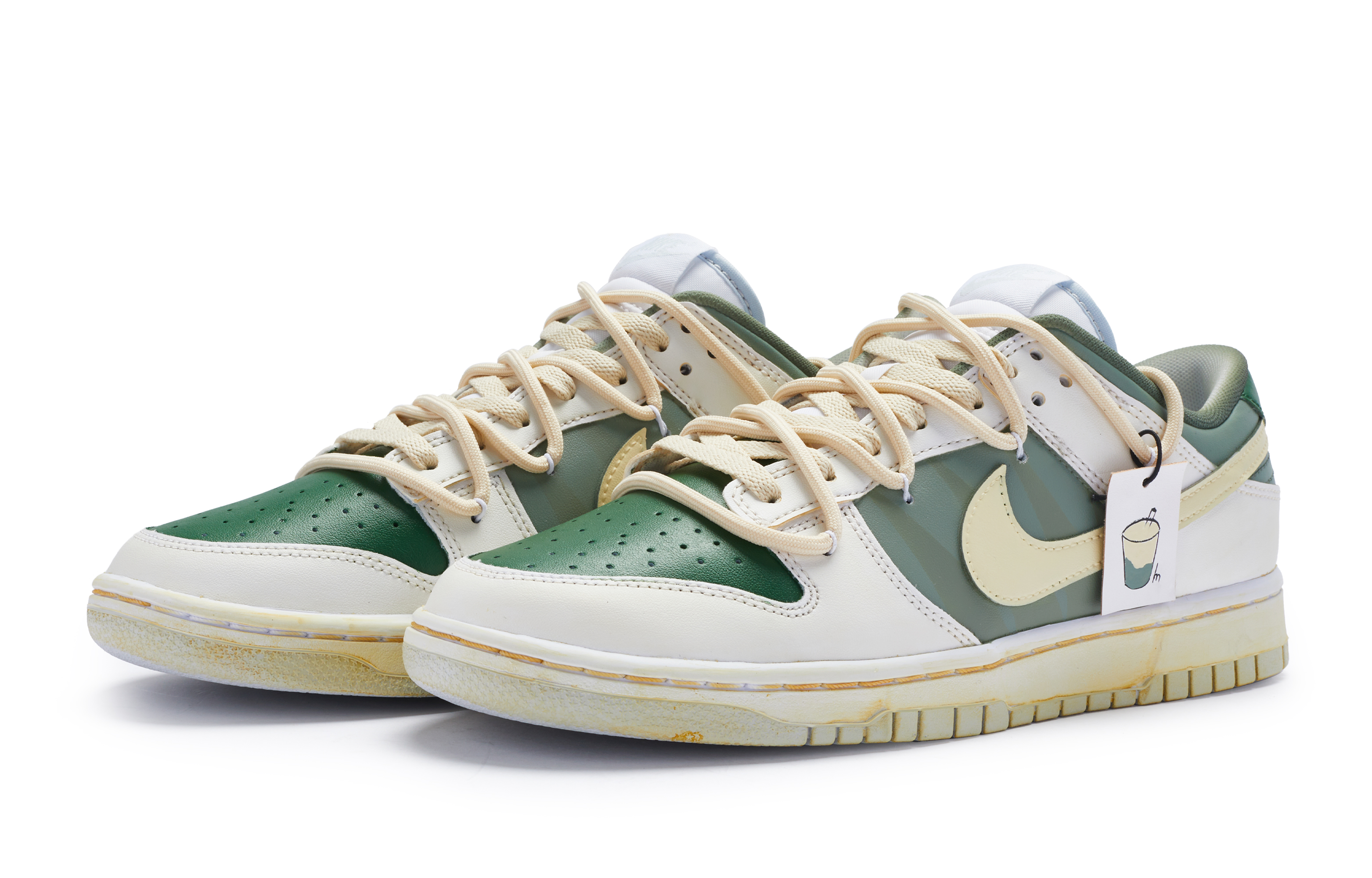 Lookbook [Kasut Custom] Nike Dunk Low 'Soy Milk Matcha' DH9765-102(Team80-女款豆乳抹茶白绿黄)