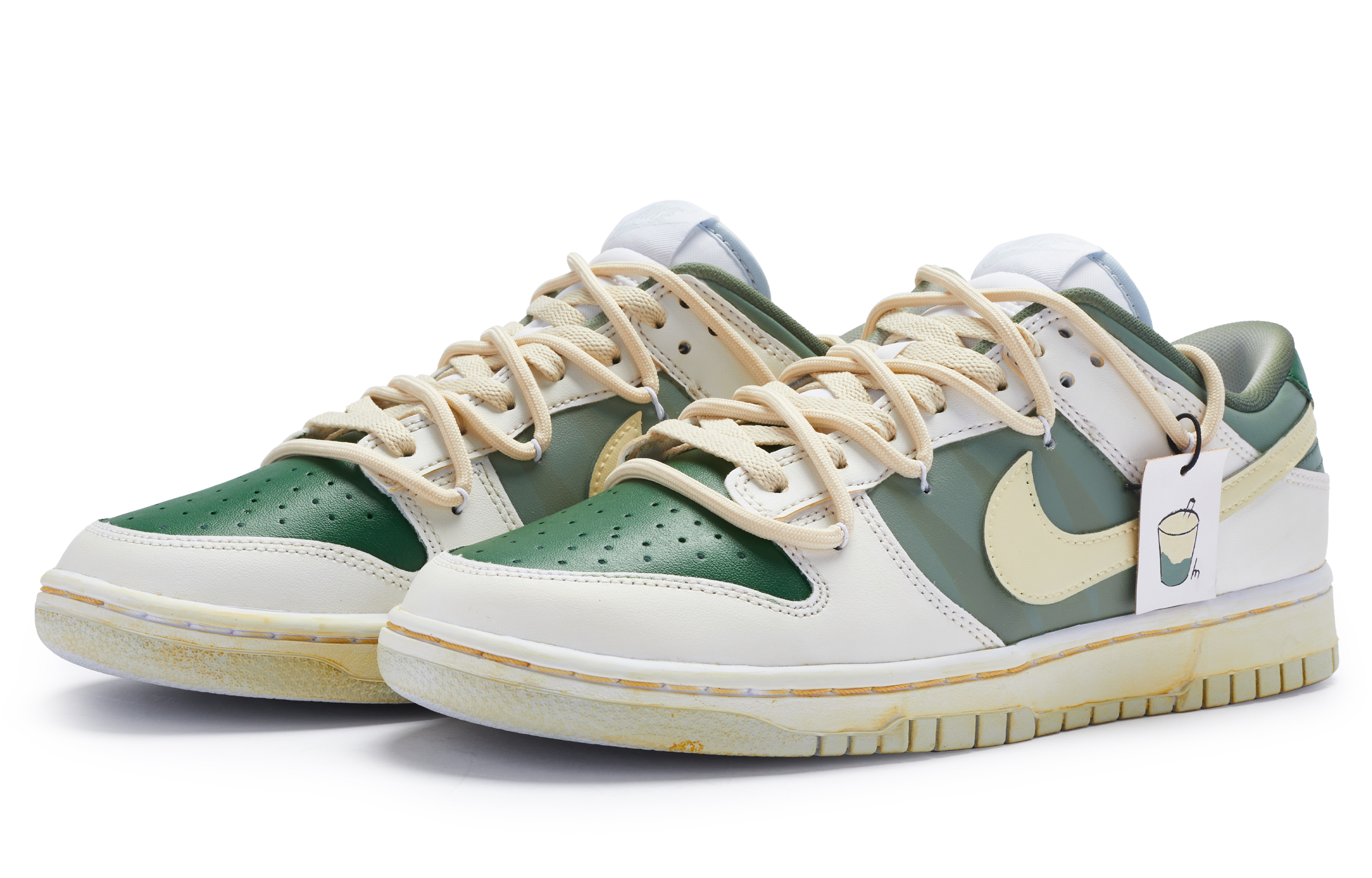Lookbook [Zapatillas Personalizadas] Nike Dunk Low 'Leche de Soya Matcha' DV0831-101(Team80-男款豆乳抹茶白绿黄)