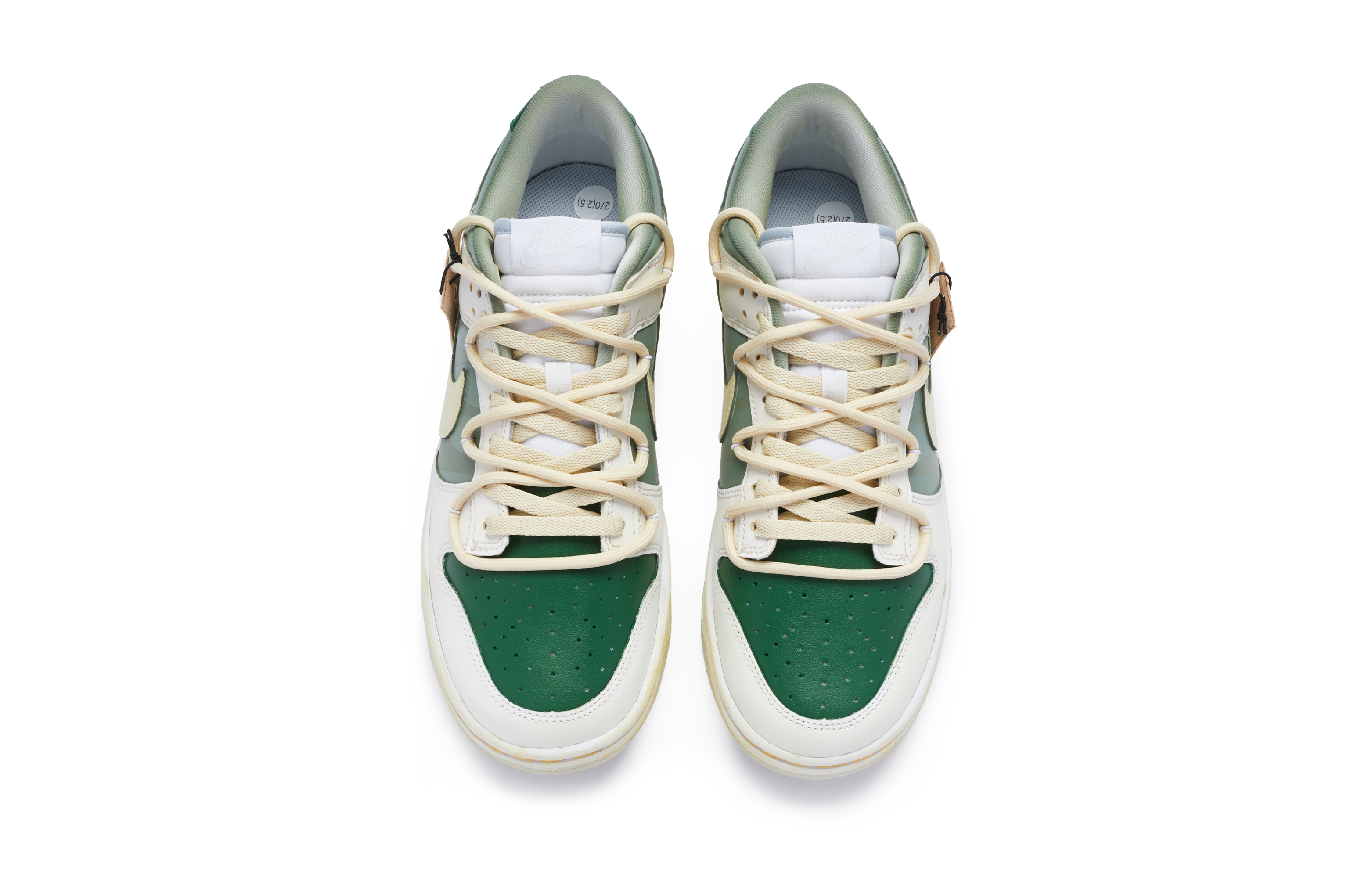 Shop [Kasut Custom] Nike Dunk Low 'Soy Milk Matcha' DH9765-102(Team80-女款豆乳抹茶白绿黄)