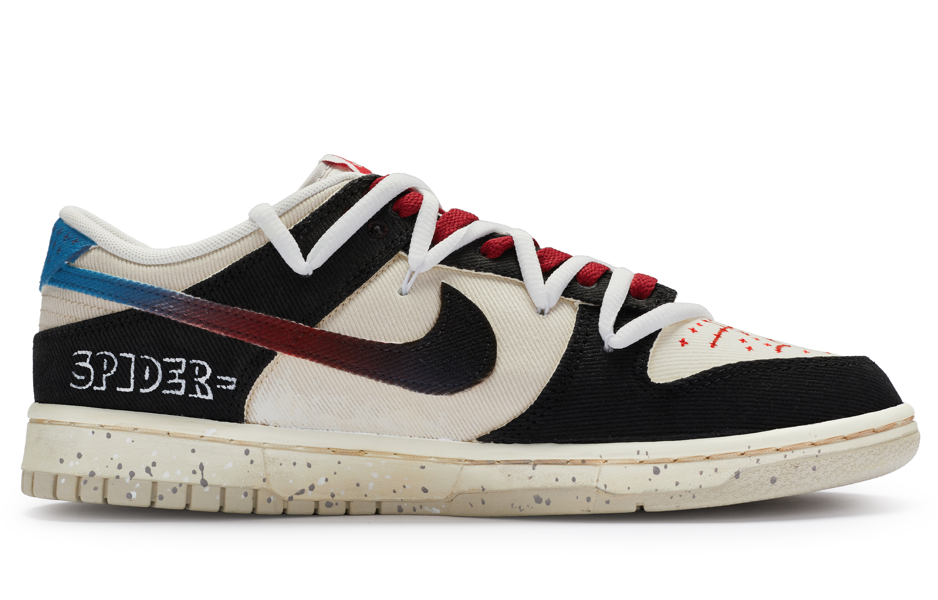 Order 나이키 덩크 로우 '스파이더-블랙레드' (커스텀) DV0834-100（Team80-男款小黑蛛米黑红）