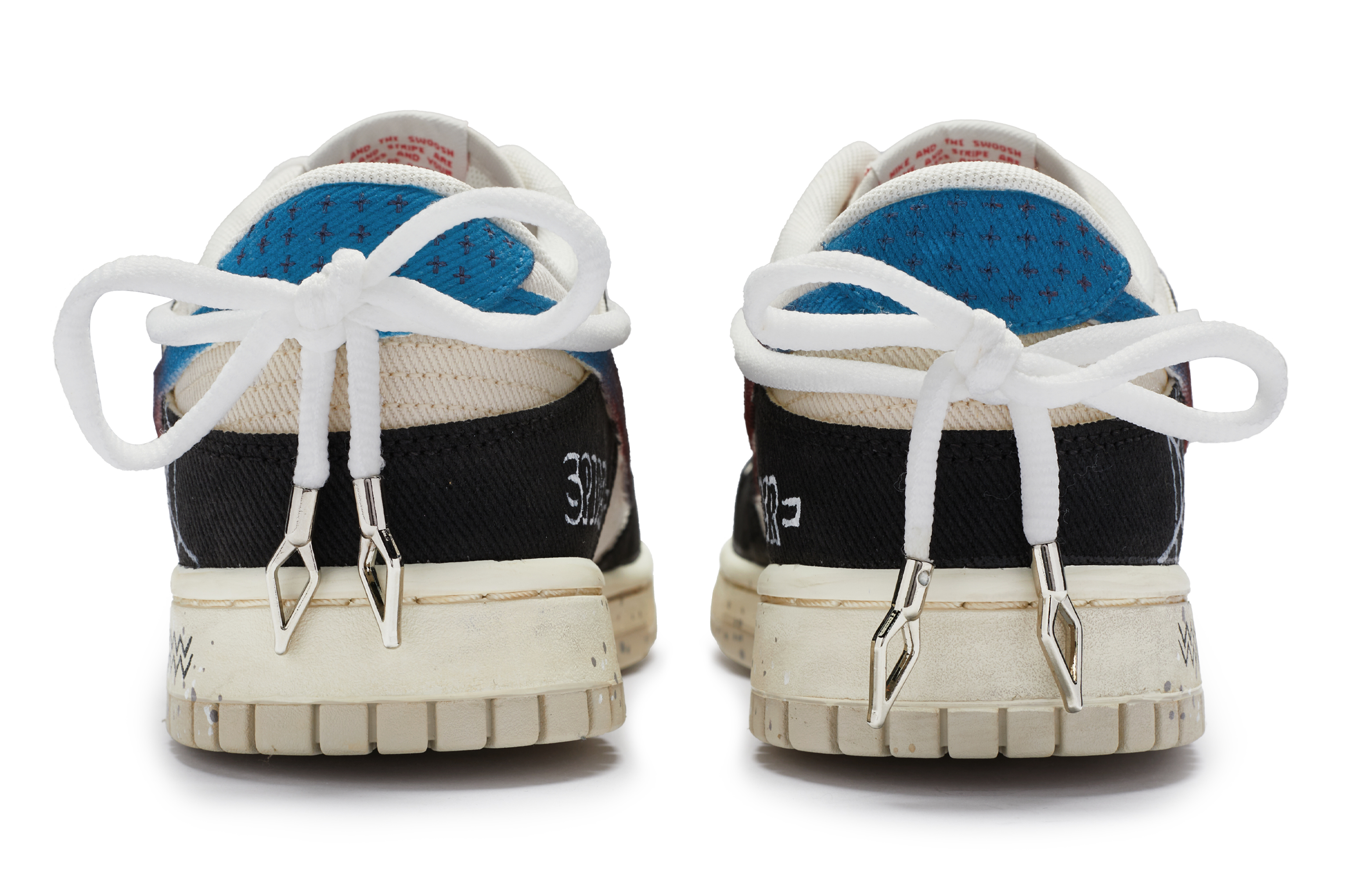 Shop 나이키 덩크 로우 '스파이더-블랙레드' (커스텀) DV0834-100（Team80-男款小黑蛛米黑红）