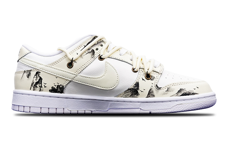 Order 【定制球鞋】 Nike Dunk Low 國潮 中國風 潑墨大仙鶴 Vibe 解構雙鞋帶 限量特殊鞋盒 低幫 板鞋 GS 米白黑