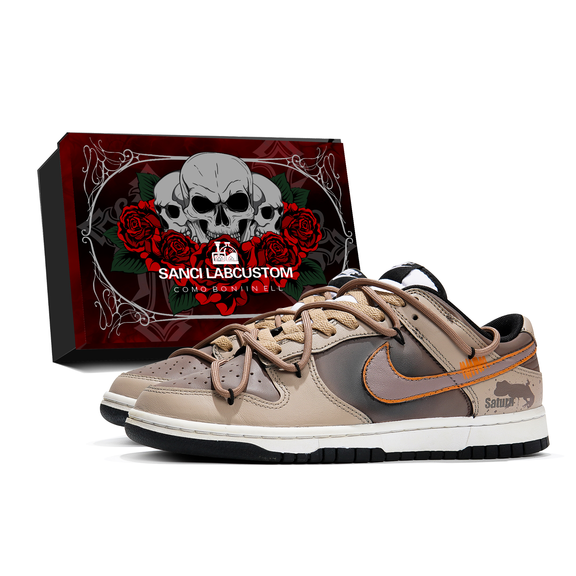 [Custom Shoes] Nike Dunk Low 'Splatter Gecko Halloween' CW1590-100 ...