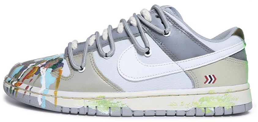 【定制球鞋】Nike Dunk Low 定制 做舊潑墨 高街 星溯未來 低幫 板鞋 GS 灰白 Buy 【定制球鞋】Nike Dunk Low 定制 做舊潑墨 高街 星溯未來 低幫 板鞋 GS 灰白