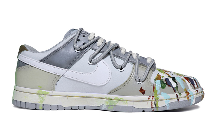 Order [Zapatillas Personalizadas] Nike Dunk Low 'Gris Blanco Salpicado' DH9765-001(Team伍-女款做旧泼墨灰白)