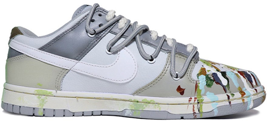 【定制球鞋】Nike Dunk Low 定制 做舊潑墨 高街 星溯未來 低幫 板鞋 GS 灰白 Order 【定制球鞋】Nike Dunk Low 定制 做舊潑墨 高街 星溯未來 低幫 板鞋 GS 灰白