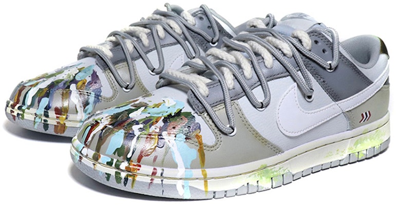 【定制球鞋】Nike Dunk Low 定制 做舊潑墨 高街 星溯未來 低幫 板鞋 GS 灰白 Lookbook 【定制球鞋】Nike Dunk Low 定制 做舊潑墨 高街 星溯未來 低幫 板鞋 GS 灰白