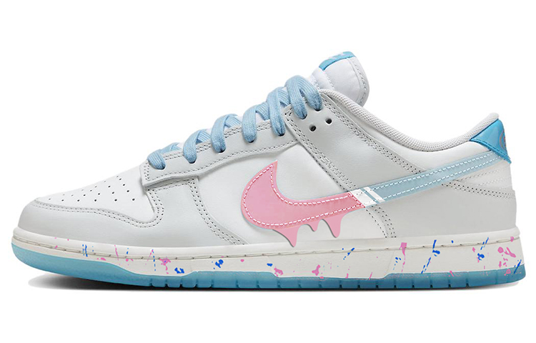Buy 【訂製球鞋】 Nike Dunk Low 流體潑墨 潮流風尚 塗鴉藝術 多巴胺穿搭 防滑 低幫 板鞋 男女同款 白藍粉
