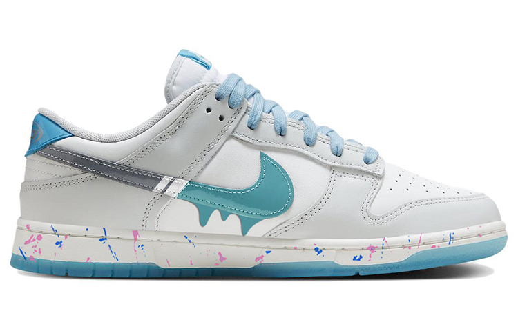 Order 【訂製球鞋】 Nike Dunk Low 流體潑墨 潮流風尚 塗鴉藝術 多巴胺穿搭 防滑 低幫 板鞋 男女同款 白藍粉