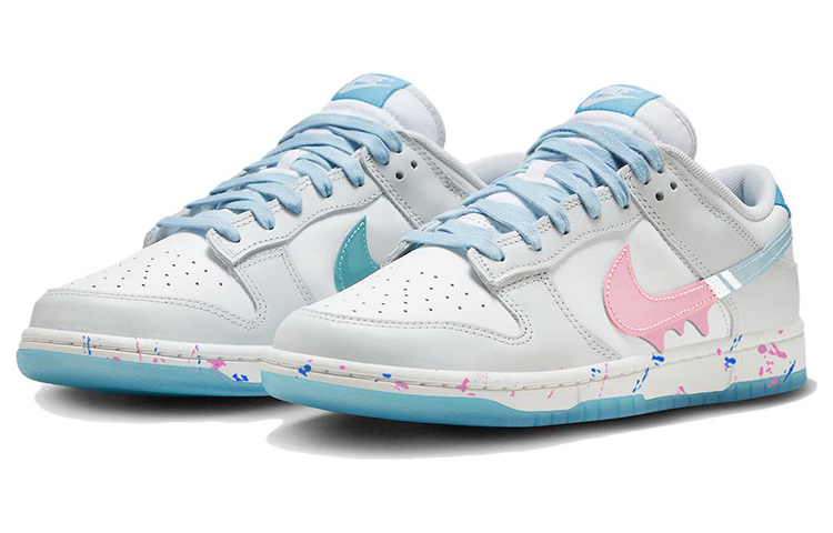 Lookbook 【訂製球鞋】 Nike Dunk Low 流體潑墨 潮流風尚 塗鴉藝術 多巴胺穿搭 防滑 低幫 板鞋 男女同款 白藍粉