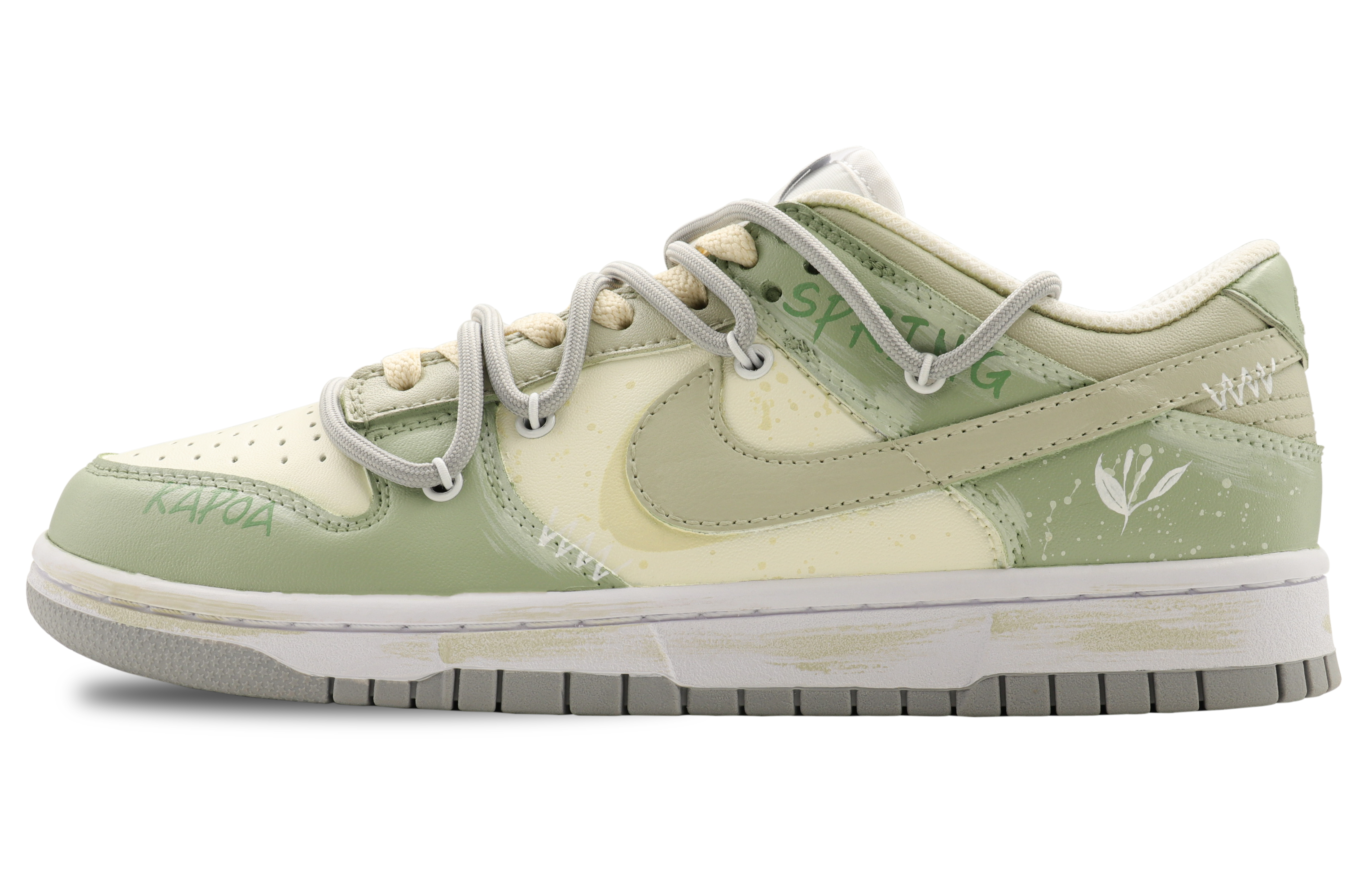 Buy [Sneakers Custom] Nike Dunk Low 'Spring Cottonwood Green Graffiti' DV0831-101(Team31-男款木棉春意)