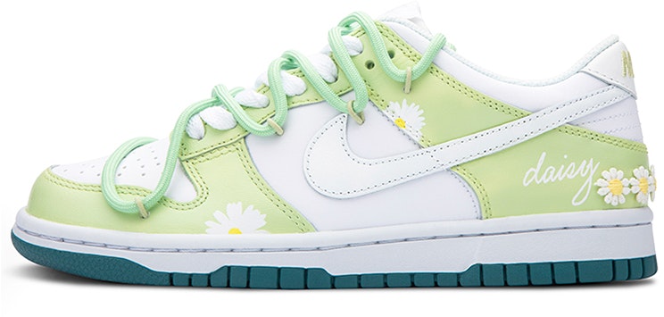 custom-shoes-nike-dunk-low-spring-daisy-white-green