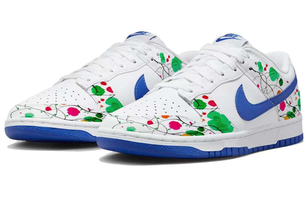 Shop [Sepatu Kustom] Nike Dunk Low 'Hijau Musim Semi-Merah dan Biru' DV0831-104(Team181-花红草绿)