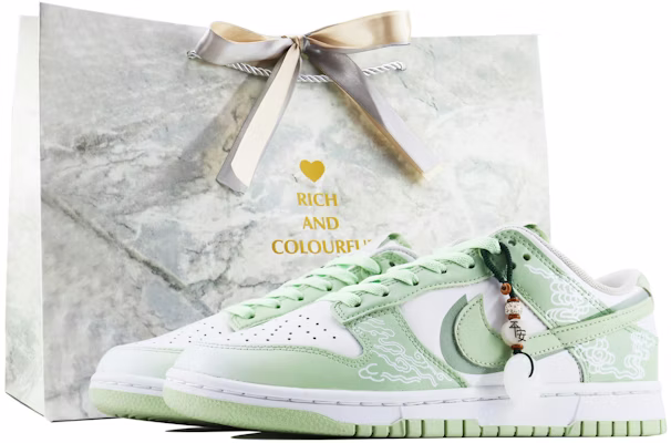 【客製球鞋】 Nike Dunk SDS 南枝 春日主題 祥雲 國風 新中式 復古休閒 低筒 溜板鞋 男款 白綠 Buy 【客製球鞋】 Nike Dunk SDS 南枝 春日主題 祥雲 國風 新中式 復古休閒 低筒 溜板鞋 男款 白綠
