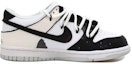 Order 【客製球鞋】Nike Dunk Low 星星貼布字母 OW風 街頭做舊解構風 禮盒低筒板鞋 GS 黑白灰