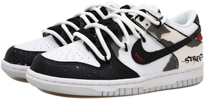 【客製球鞋】Nike Dunk Low 星星貼布字母 OW風 街頭做舊解構風 禮盒低筒板鞋 GS 黑白灰 Lookbook 【客製球鞋】Nike Dunk Low 星星貼布字母 OW風 街頭做舊解構風 禮盒低筒板鞋 GS 黑白灰