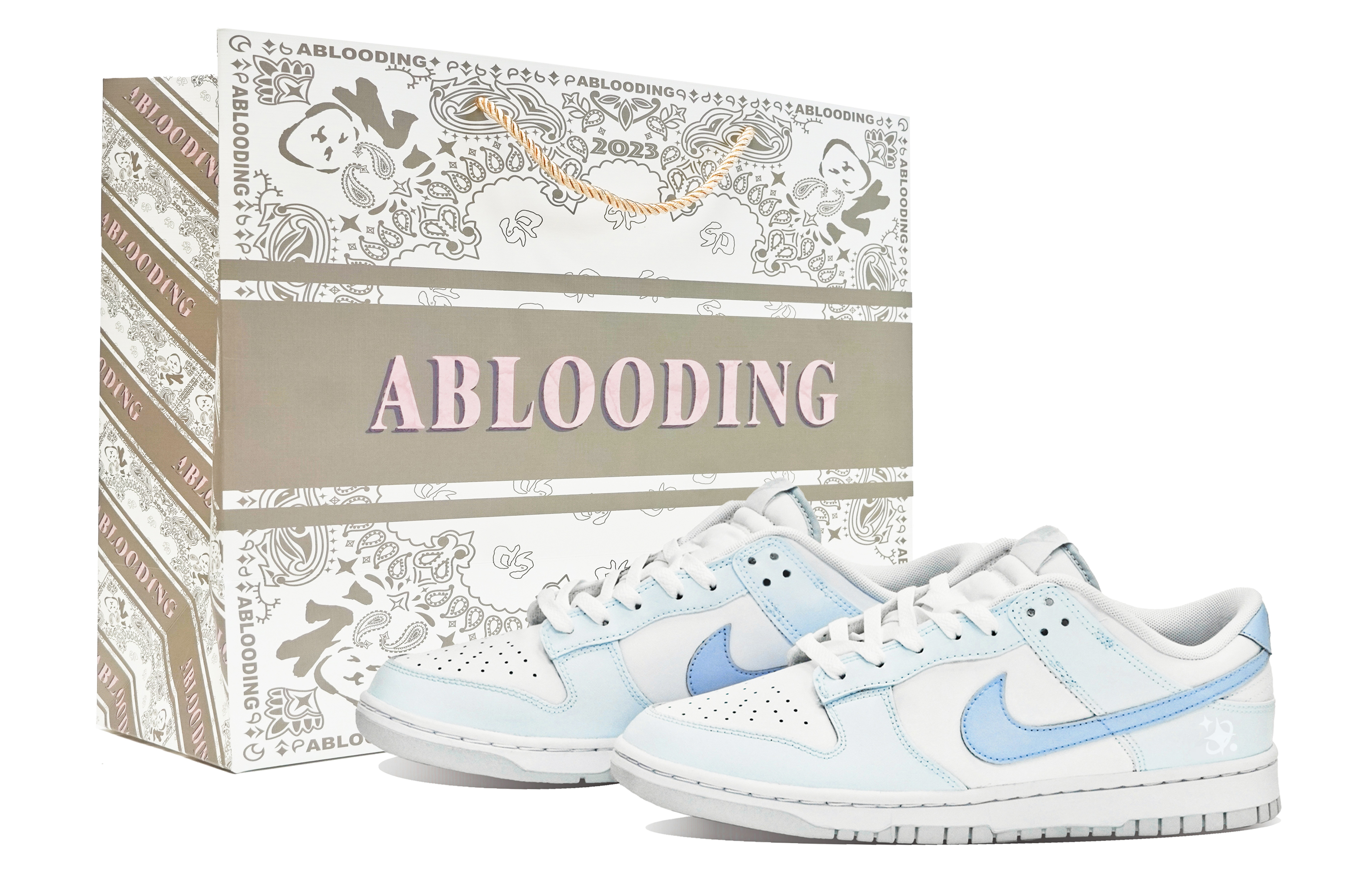 Buy [Kasut Tersuai] Nike Dunk Low 'Kisah Dongeng Berbintang Ais Gelembung' DH9765-102(Team14-史迪仔S-Box)