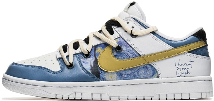 custom-shoes-nike-dunk-low-starry-night-deconstructed-white-yellow