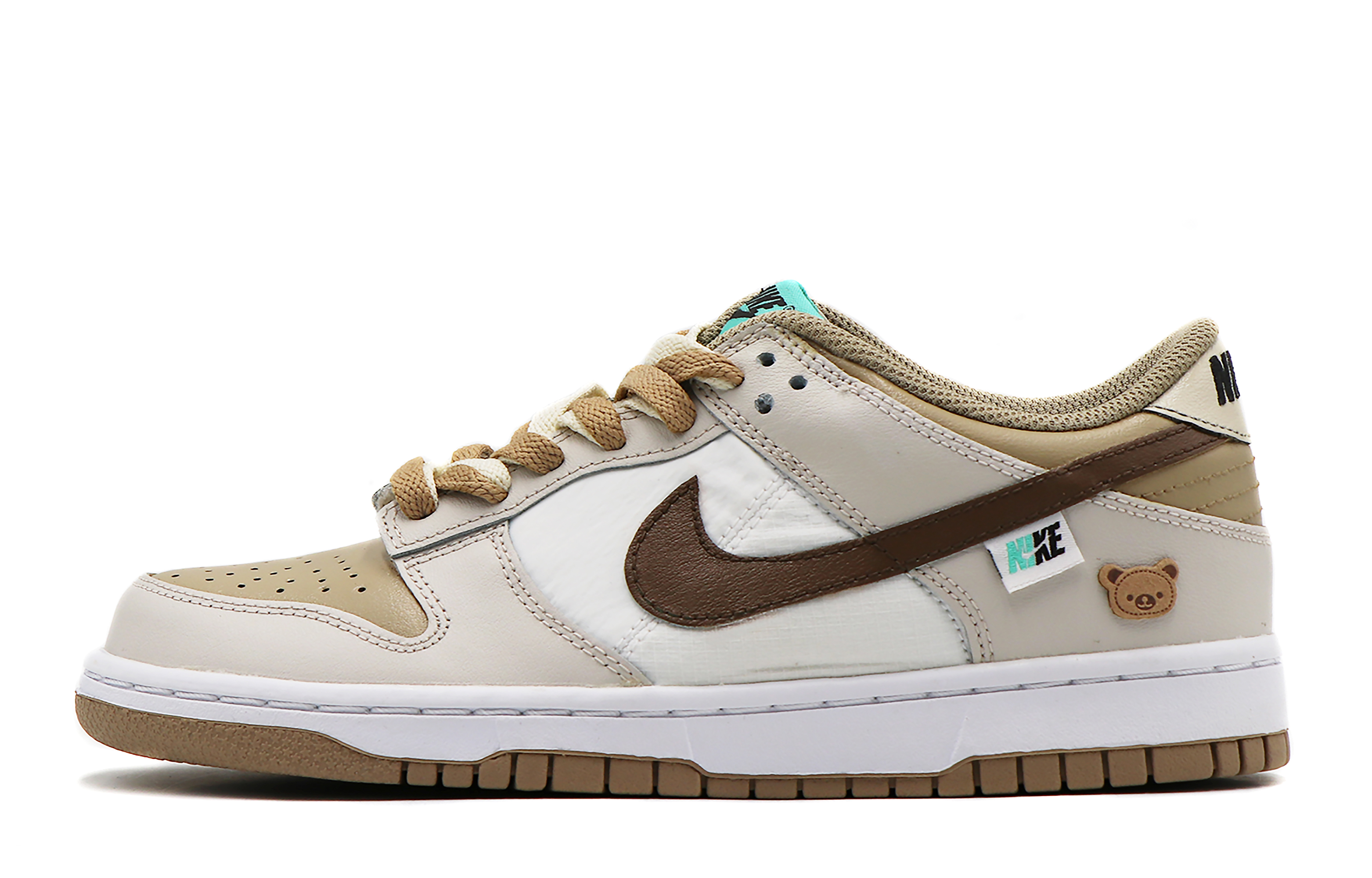 Buy 【定制球鞋】Nike Dunk Low 蒸汽木偶 雙層鞋帶 小熊餅乾 經典 板鞋 GS 棕白