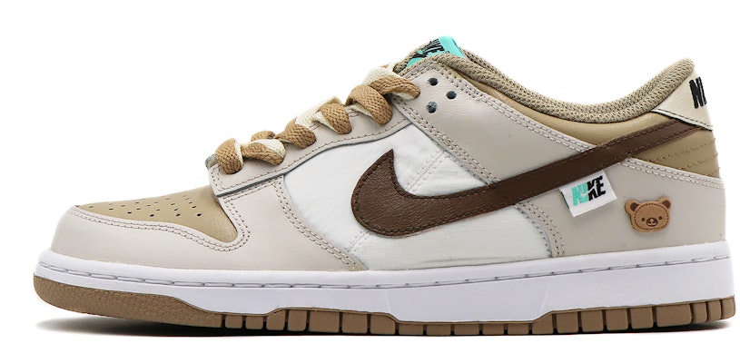 【定制球鞋】Nike Dunk Low 蒸汽木偶 雙層鞋帶 小熊餅乾 經典 板鞋 GS 棕白 Buy 【定制球鞋】Nike Dunk Low 蒸汽木偶 雙層鞋帶 小熊餅乾 經典 板鞋 GS 棕白
