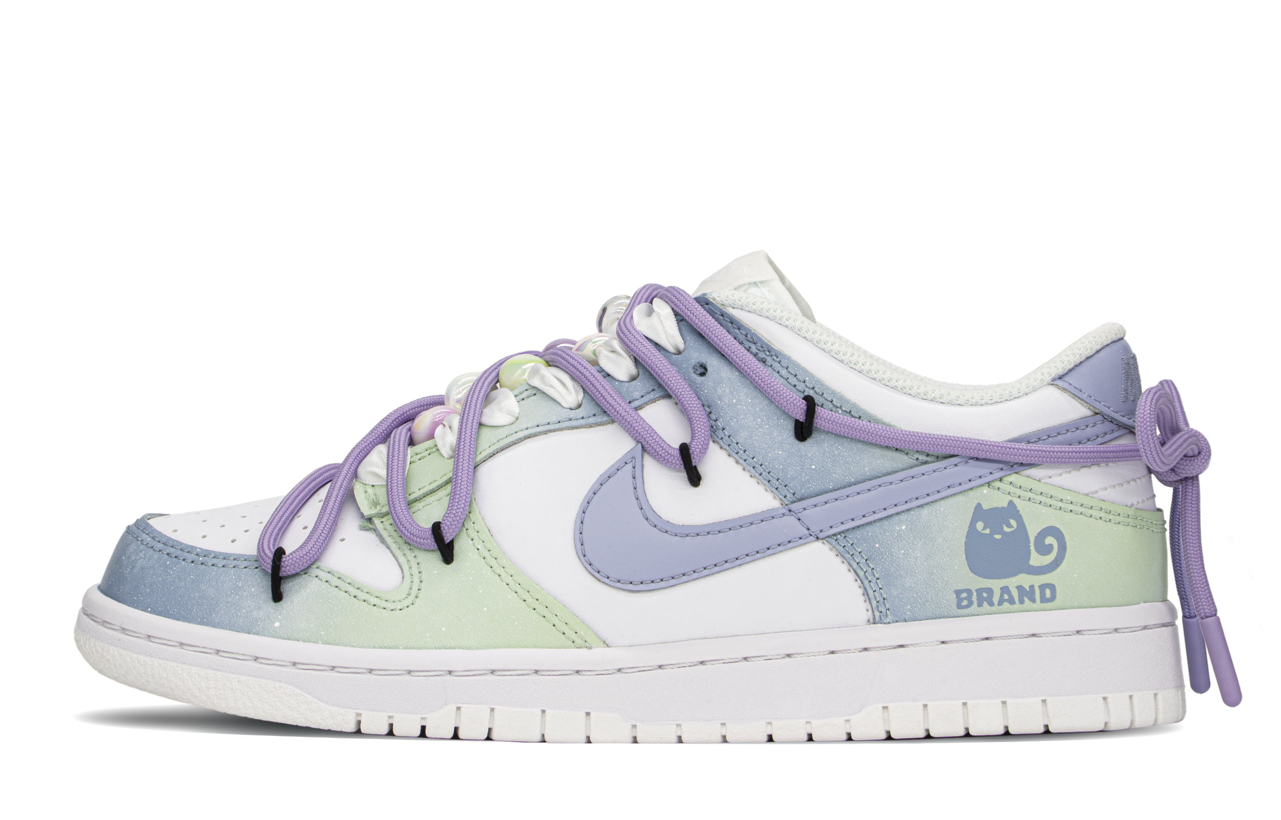Buy [Zapatillas Personalizadas] Nike Dunk Low 'Gato Estelar Morado-Verde-Blanco' DH9765-100(TeamA-DK星空猫)