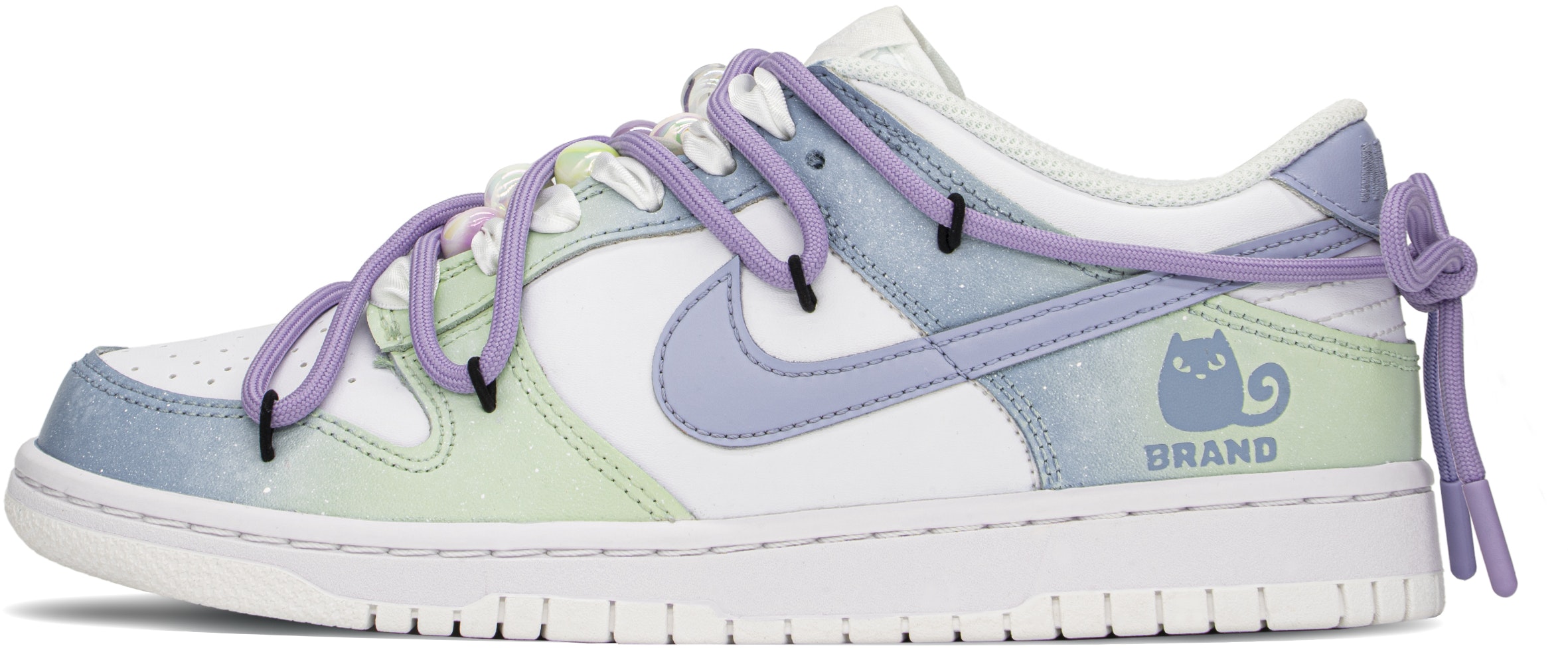 custom-shoes-nike-dunk-low-stellar-cat-purple-green-white