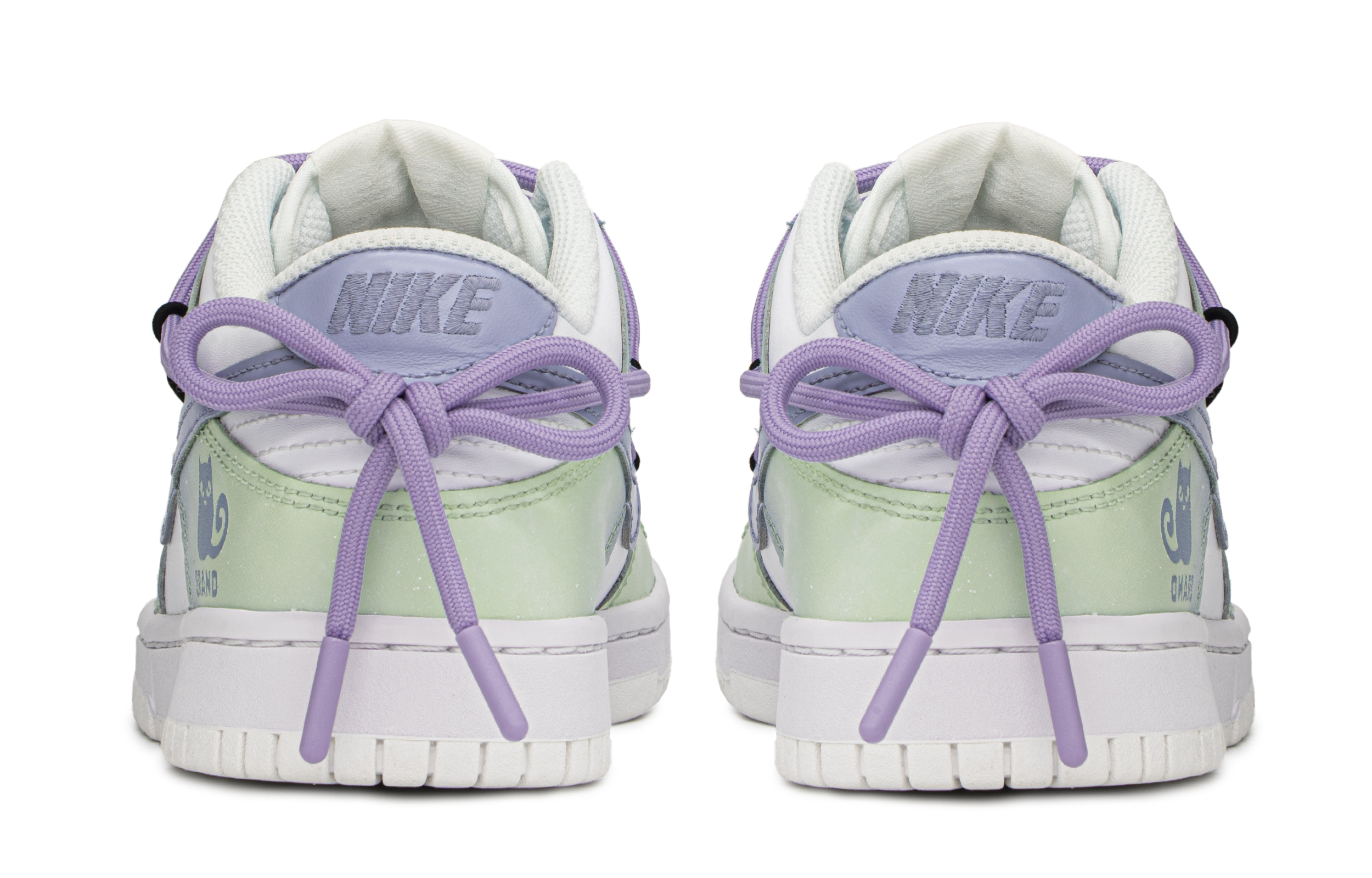 Shop [Zapatillas Personalizadas] Nike Dunk Low 'Gato Estelar Morado-Verde-Blanco' DH9765-100(TeamA-DK星空猫)