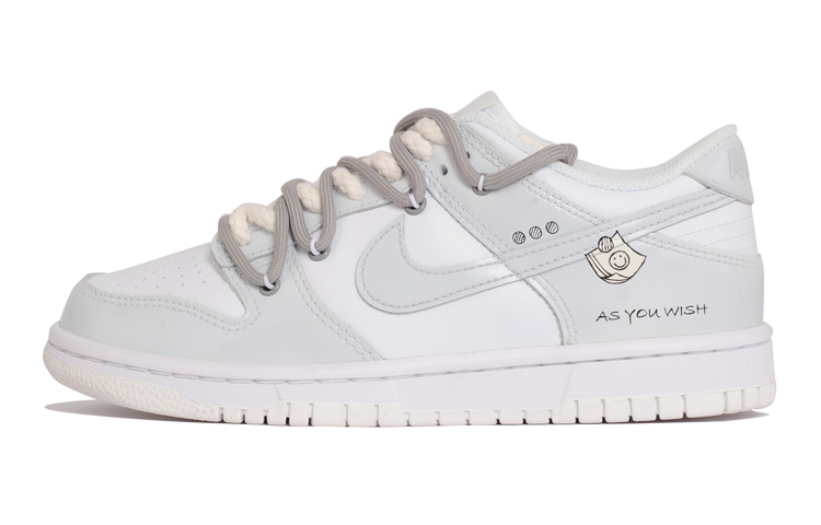 Buy [Nike Sepatu Custom] Dunk Low 'Sticky Note - Smiley Abu Putih' DH9765-100(Team20-女款便利贴)