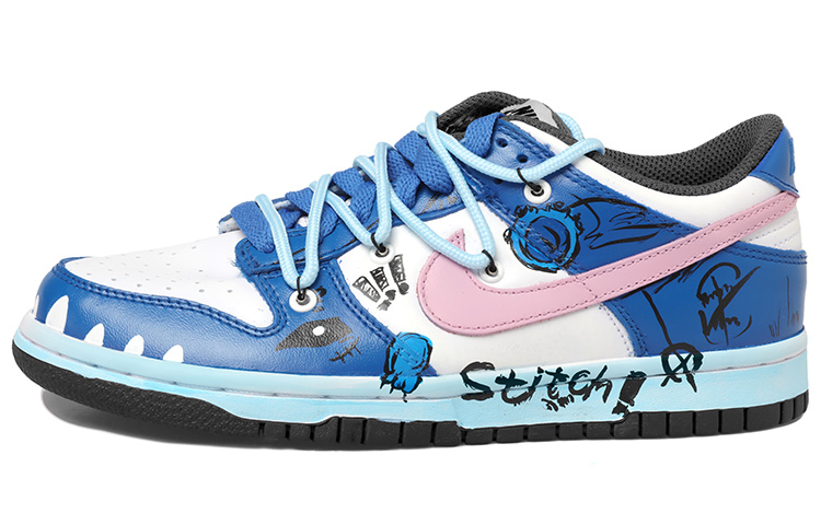 Order 나이키 덩크 로우 '스티치 애니 해체 블루화이트' (71 characters) DD1391-100(Team拾玖-男款史迪仔)